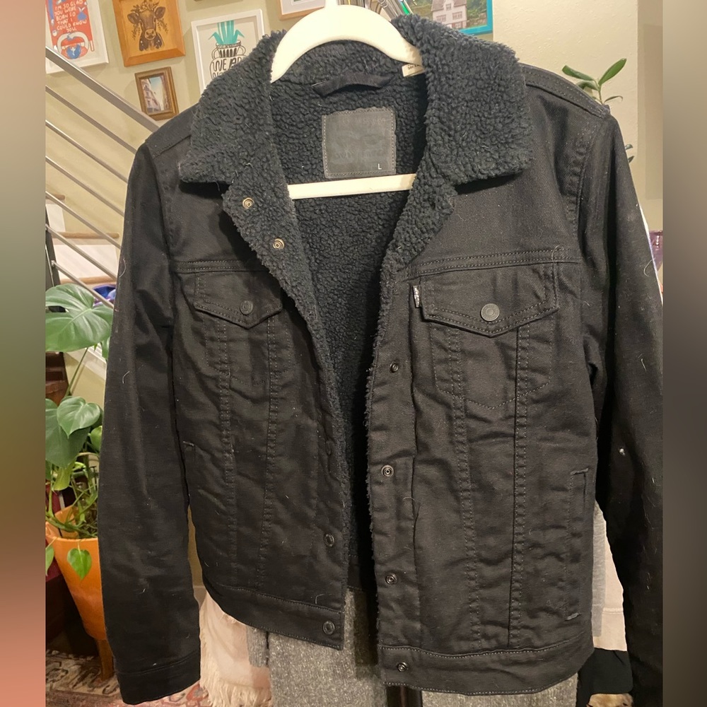 Black shearling lined jacket